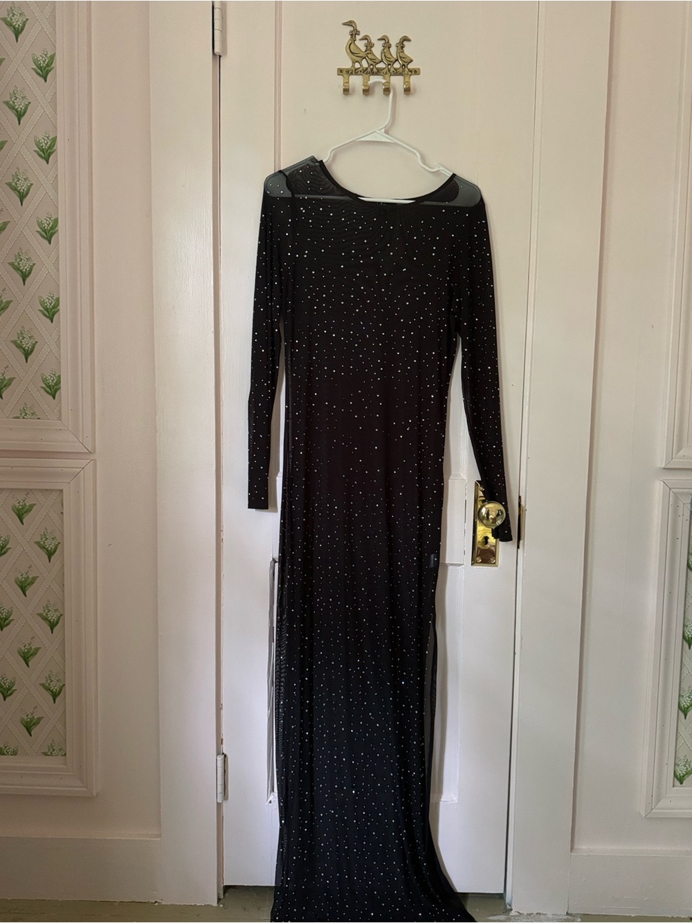 Lulus Mesh Dress with Rhinestones
